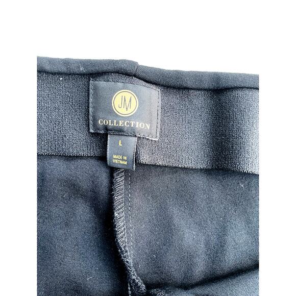 JM COLLECTION SIZE L, BLACK STRETCH PANTS STRAIGHT LEG - Picture 3 of 3